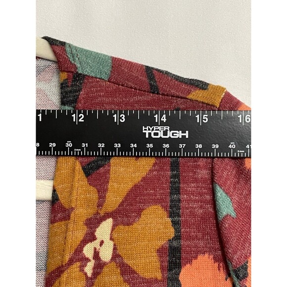 Lularoe Sarah Cardigan Duster Maroon Floral Print Women’s Size M New - Picture 10 of 12